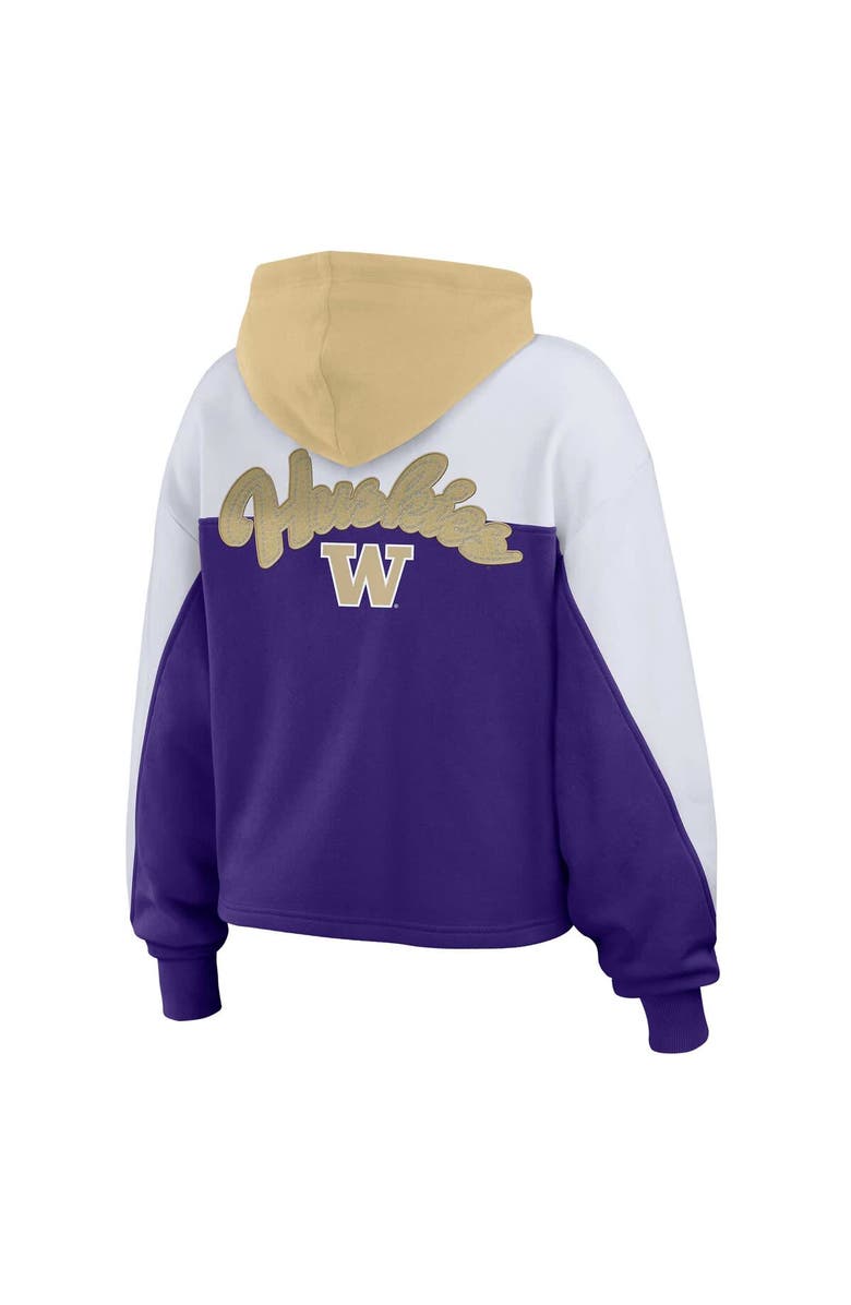 WEAR by Erin Andrews Women's WEAR by Erin Andrews Purple Washington Huskies Color-Block Full-Zip Hoodie, Alternate, color, 