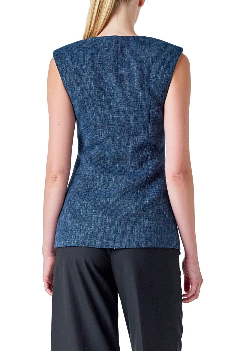 Textured Longline Vest, Alternate, color, NAVY