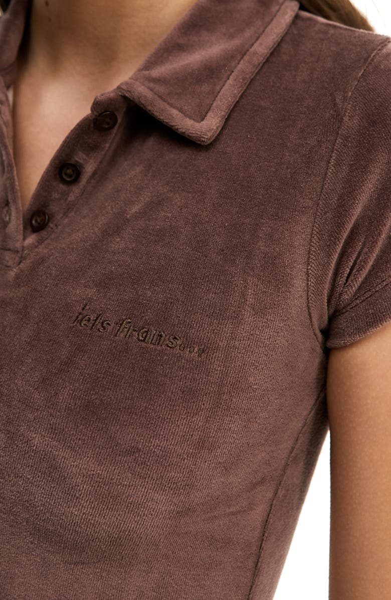 Iets Frans Velour Crop Polo, Alternate, color, 