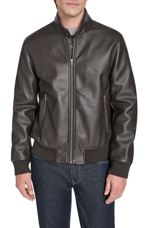 Faux Leather Bomber Jacket