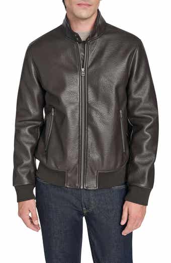 Cole Haan Signature Faux Leather Bomber Jacket