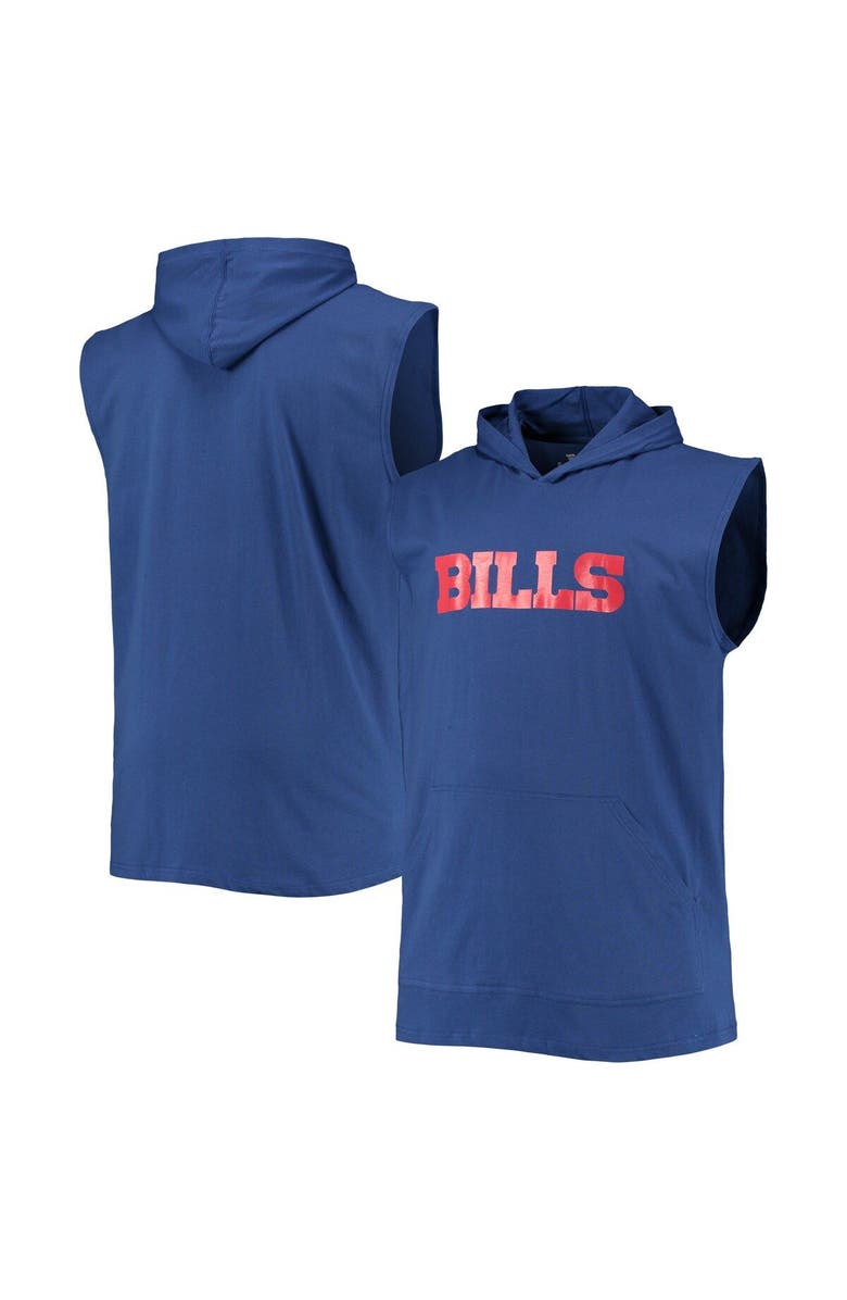 PROFILE Men's Royal Buffalo Bills Big & Tall Muscle Sleeveless Pullover Hoodie, Main, color,