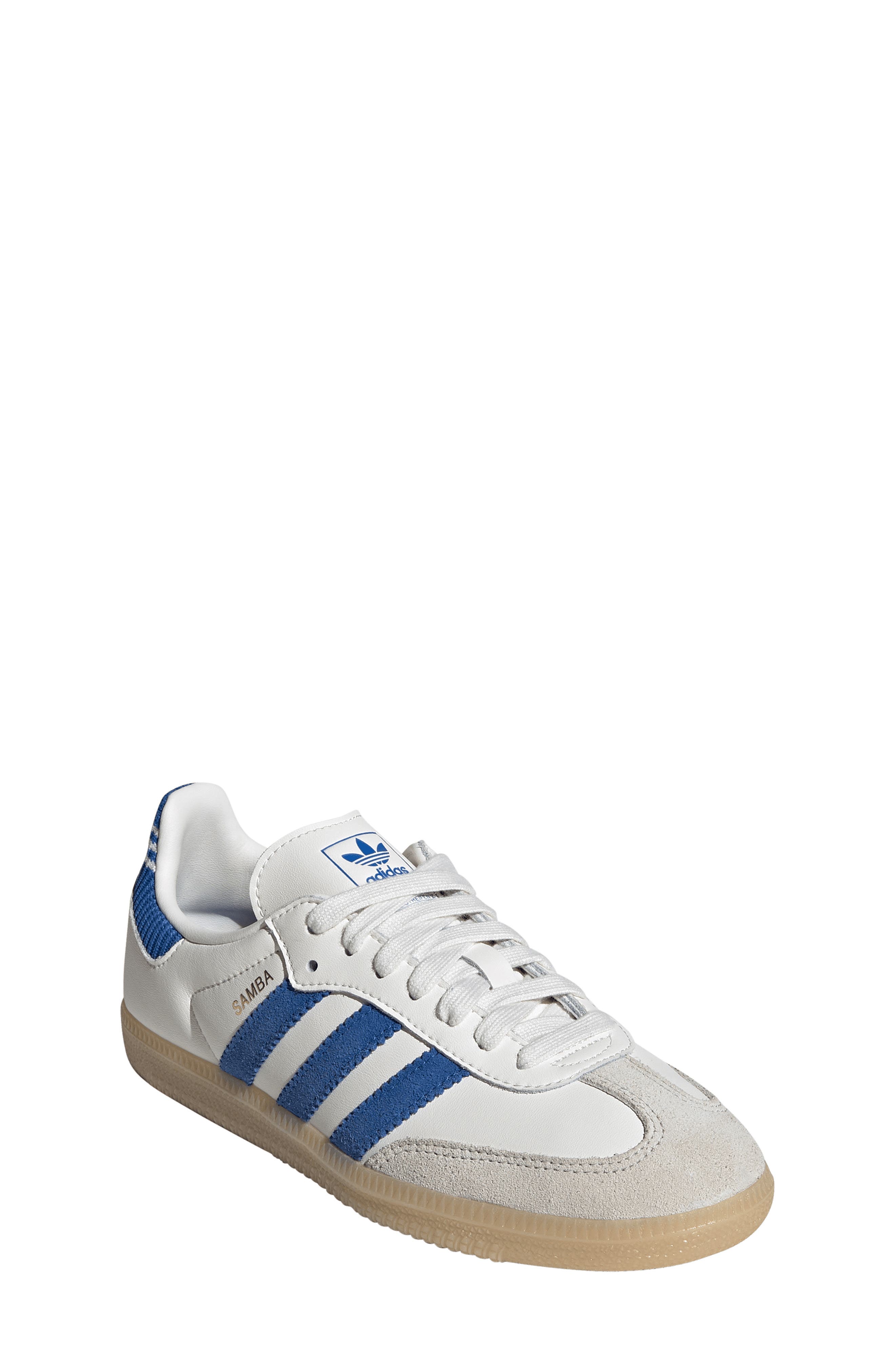 adidas Kids' Samba OG Sneaker, Main, color, Cloud White/ Blue/ Gum 3