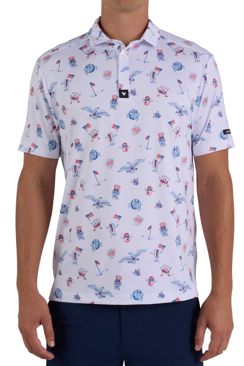 Core Performance Polo, Main, color, USA ALL DAY LETS PLAY