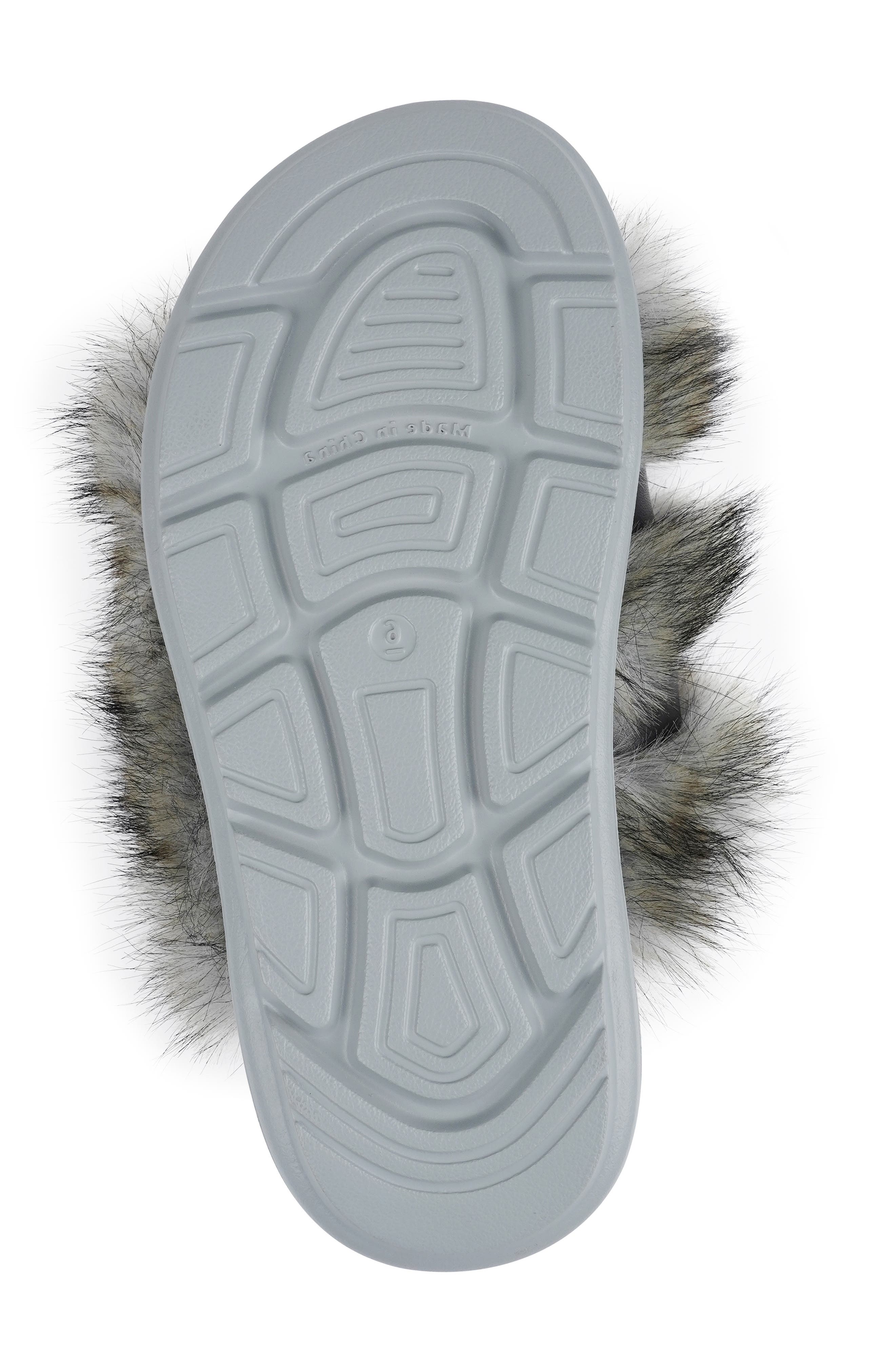 Fire Faux Fur Platform Sandal, Alternate, color, BLUE