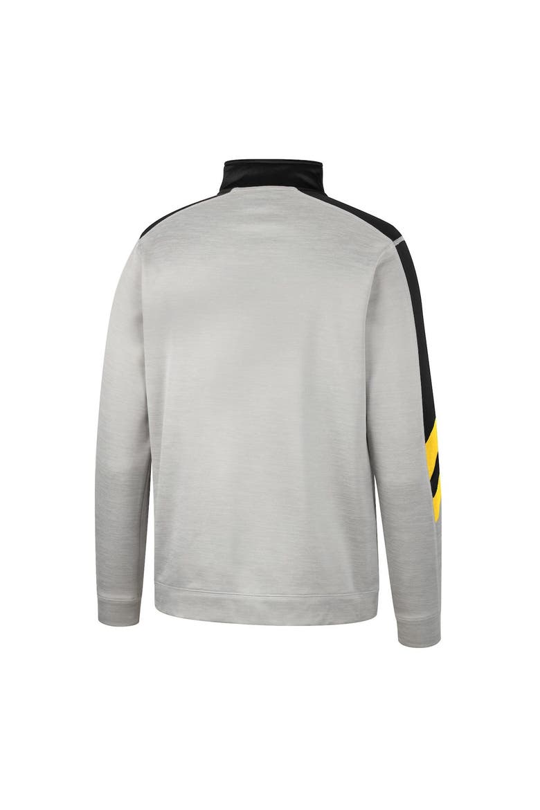 Men's Colosseum Gray/Black Appalachian State Mountaineers Bushwood Fleece Quarter-Zip Jacket, Alternate, color, Gray
