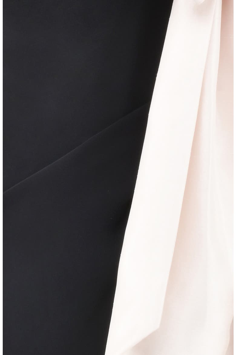 jana giant bow strapless mini cocktail dress Jana Black & Ivory Bow Mini Dress