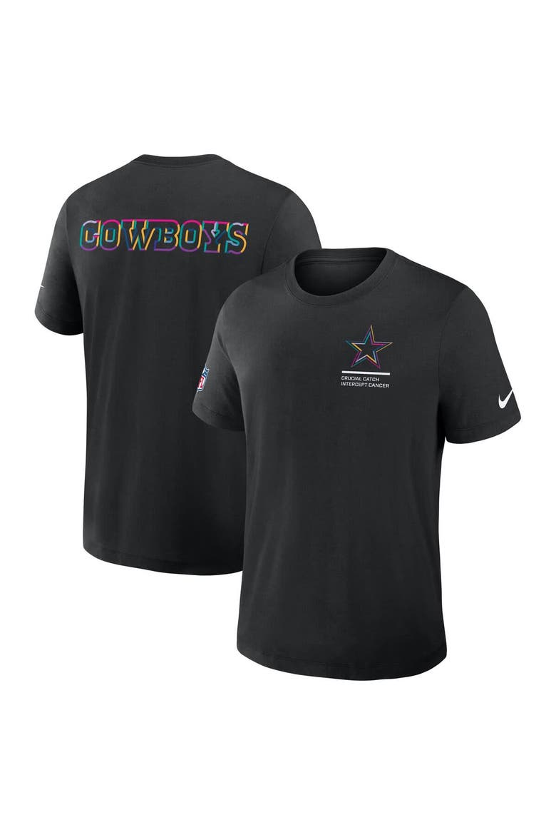 Men's Nike Black Dallas Cowboys Tall 2025 NFL Crucial Catch Tri-Blend Dri-FIT T-Shirt, Alternate, color, Black