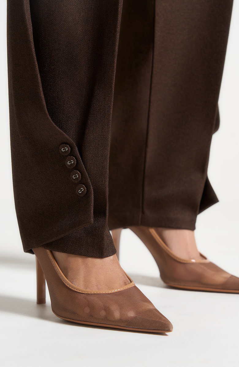 Manière De Voir Sophie Twist Leg Tailored Trousers, Main, color, Brown