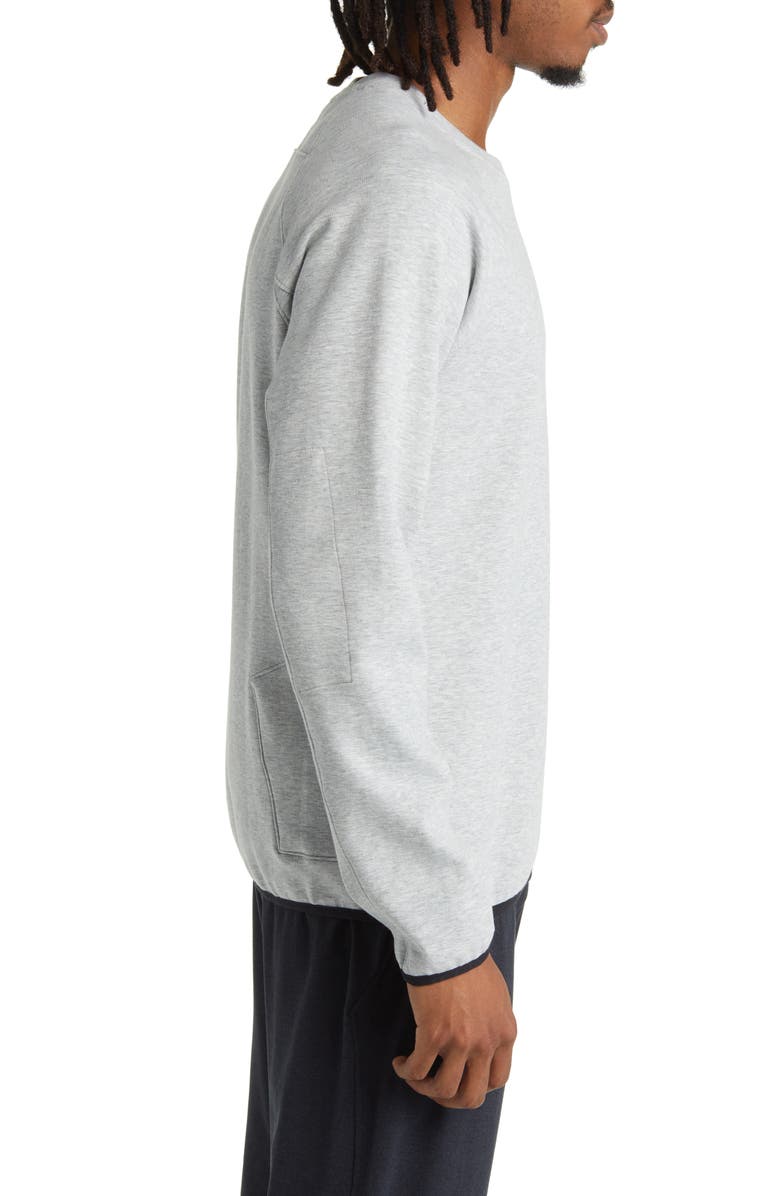 Zella Powertek Crewneck Sweatshirt, Alternate, color, Grey Heather