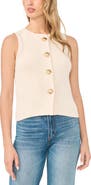 CeCe Shell Button Sweater Vest