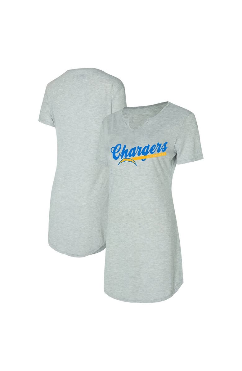 CONCEPTS SPORT Women's Concepts Sport Gray Los Angeles Chargers Petition Knit Nightshirt, Alternate, color, Gray