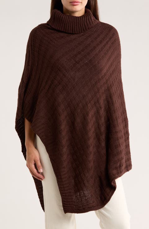 Basketweave Asymmetric Poncho