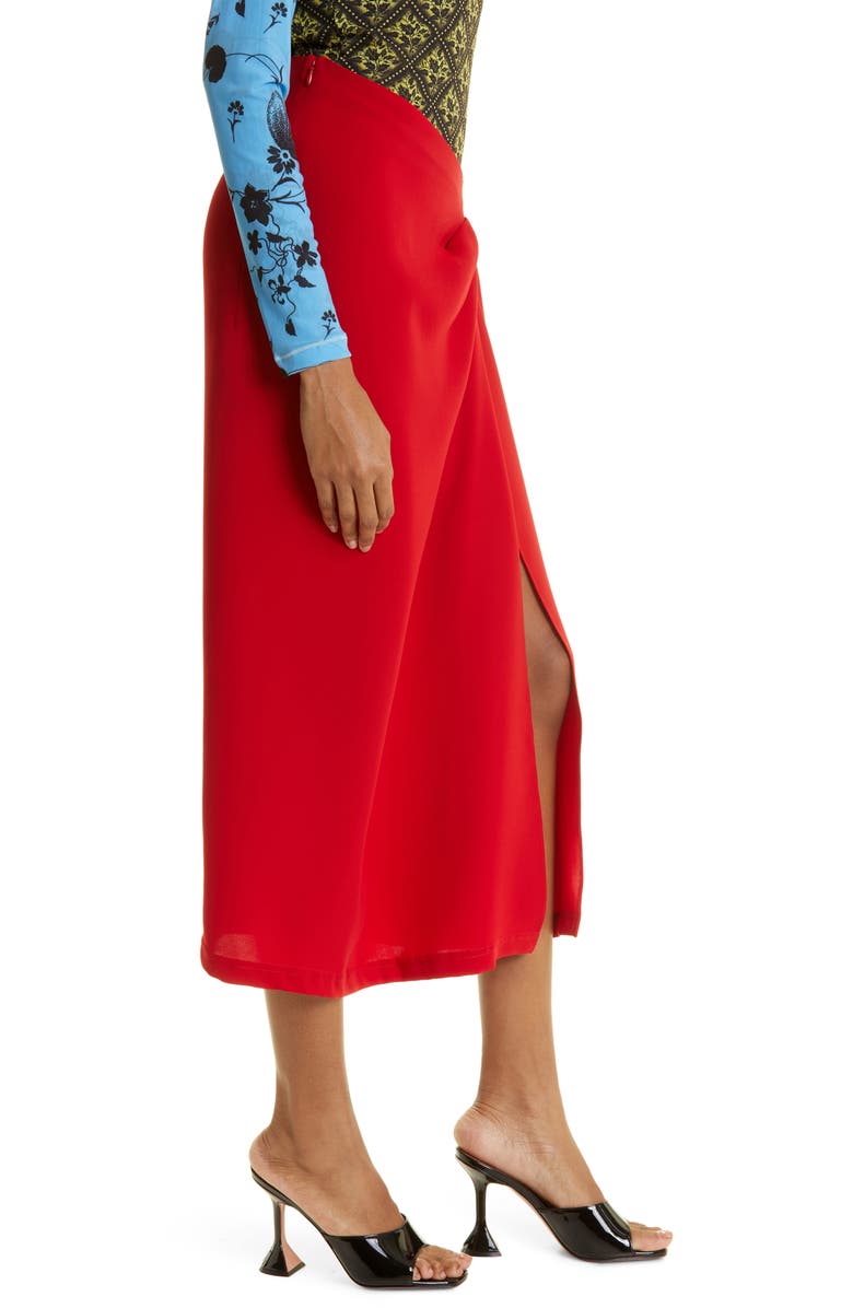 Puppets and Puppets Drape Front Midi Skirt, Alternate, color, 