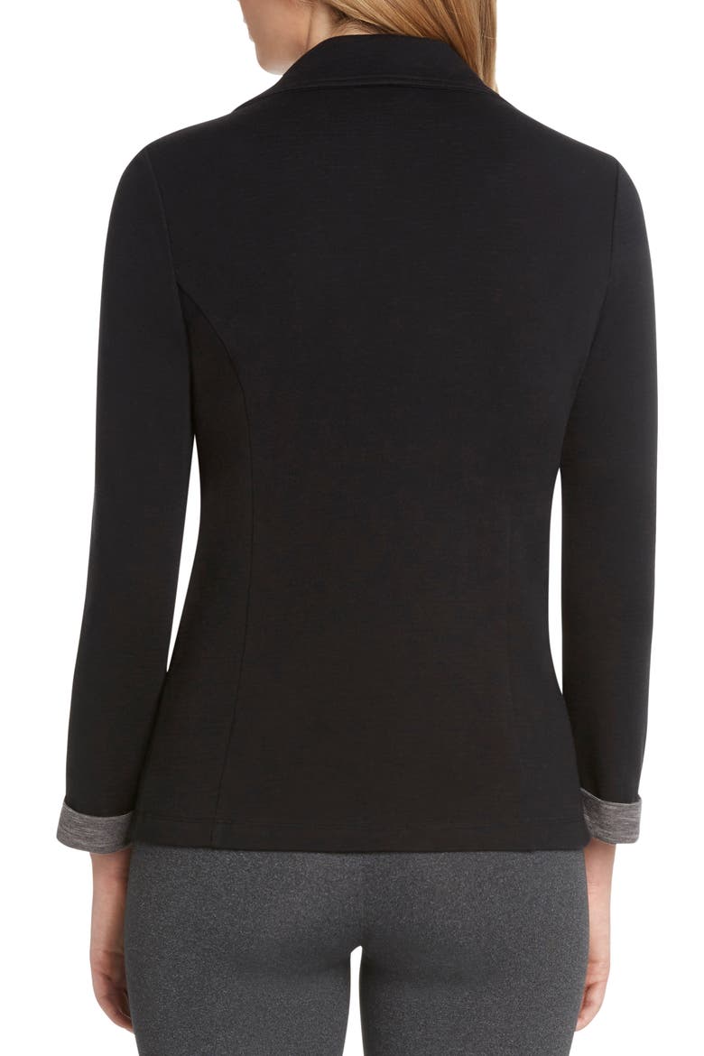 Notched Collar Knit Blazer, Alternate, color, BLACK