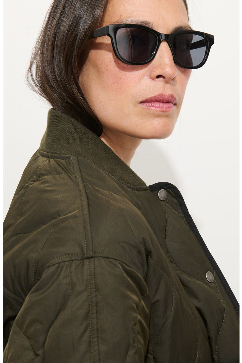 Wembley Quilted Bomber Jacket with Removable Faux Shearling Collar, Alternate, color, OLIVE