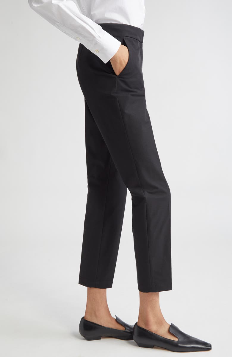 Lafayette 148 New York Manhattan Techno Stretch Twill Ankle Skinny Pants, Alternate, color, Black