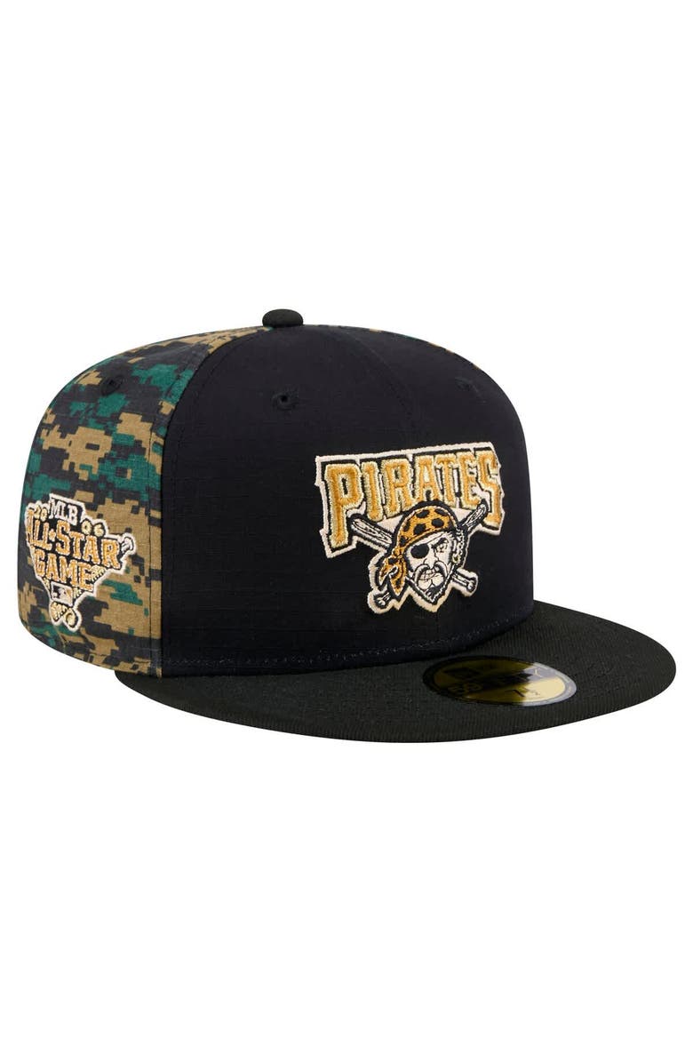 New Era Men's New Era Black Pittsburgh Pirates Digi Camo 59FIFTY Fitted Hat, Main, color, Black