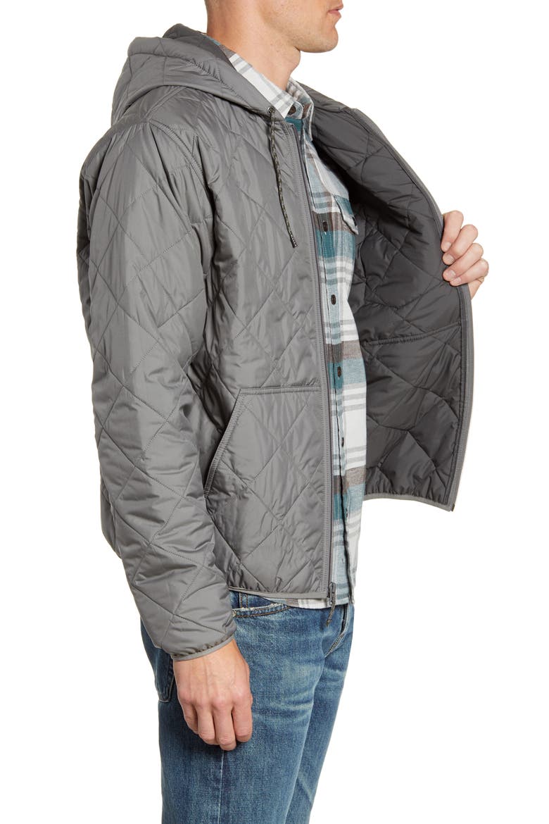 Weather Resistant Thermogreen Insulated Recycled Ripstop Hooded Jacket, Alternate, color, HEX GREY