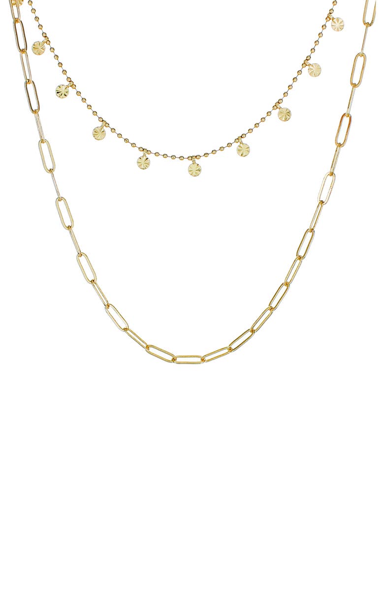 Panacea Coin Charm & Link Layered Necklace, Main, color, 