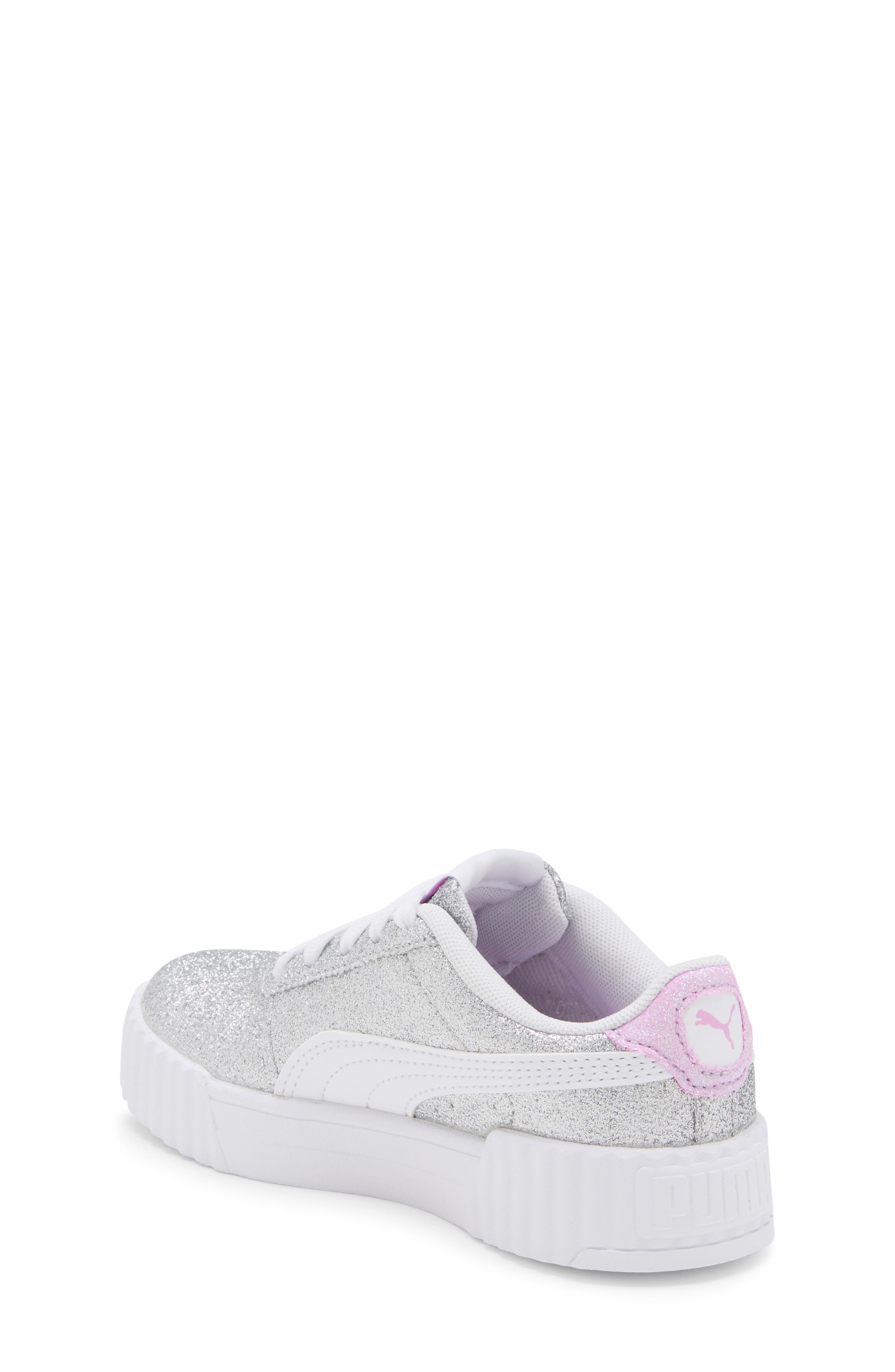 Kids' Carina 3.0 Glitz Sneaker, Alternate, color, PUMA SILVER/ PUMA WHITE