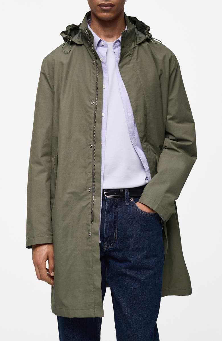 MANGO Water Repellent Parka, Main, color, 
