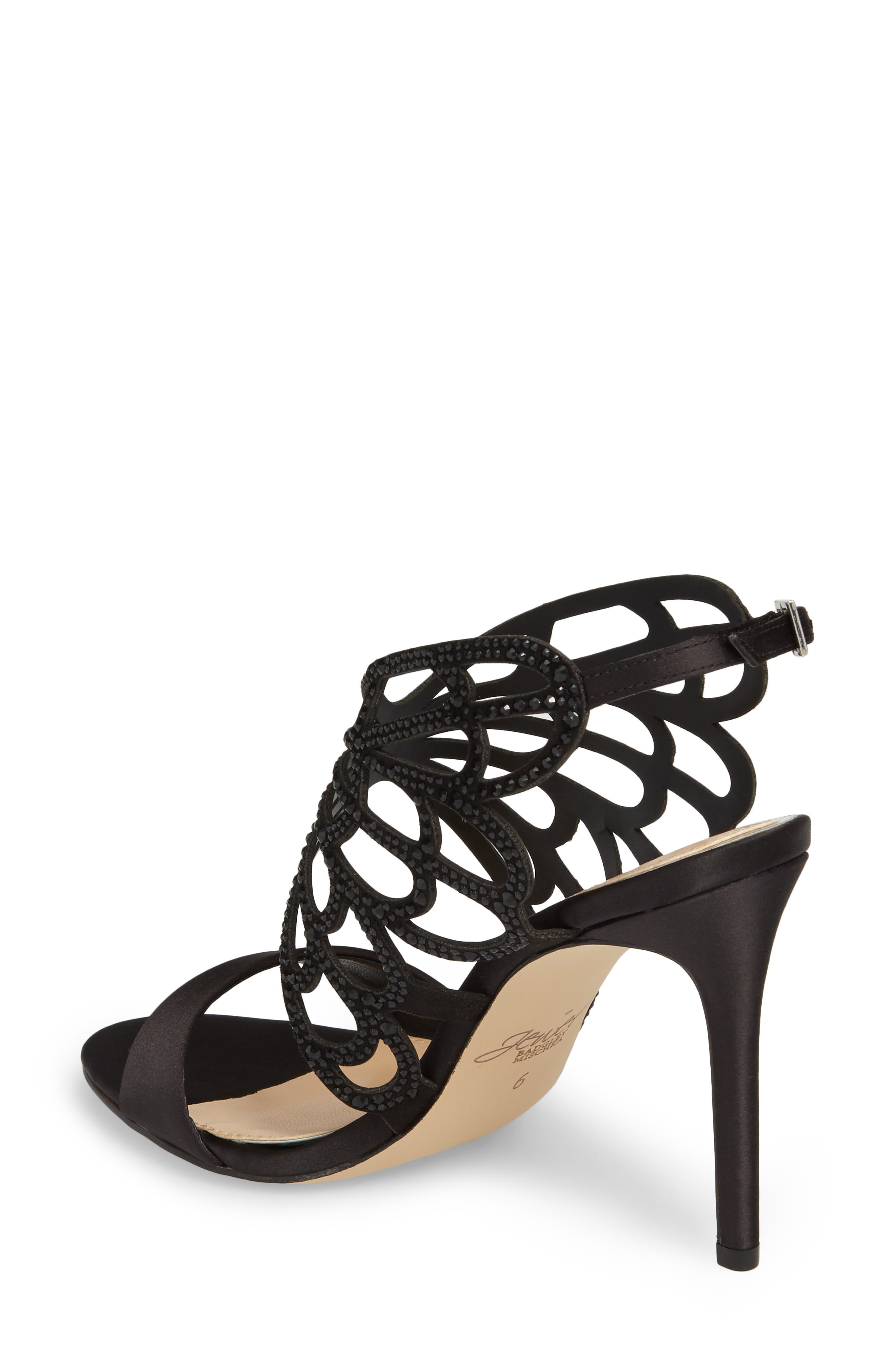 Jewel Badgley Mischka Taresa Crystal Embellished Butterfly Sandal, Alternate, color, 