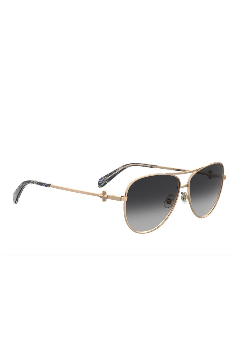 melly 60mm gradient pilot sunglasses, Alternate, color, GOLD BLUE/ DARK GREY SF