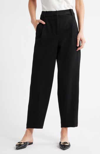 Wit & Wisdom Skyrise Pleated Pinstripe Relaxed Barrel Leg Ankle Trousers