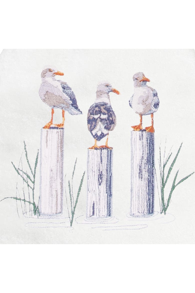 Art Gullery Seagull Birds Marsh Pier 100% Cotton Terrycloth Towel, Alternate, color, Blue
