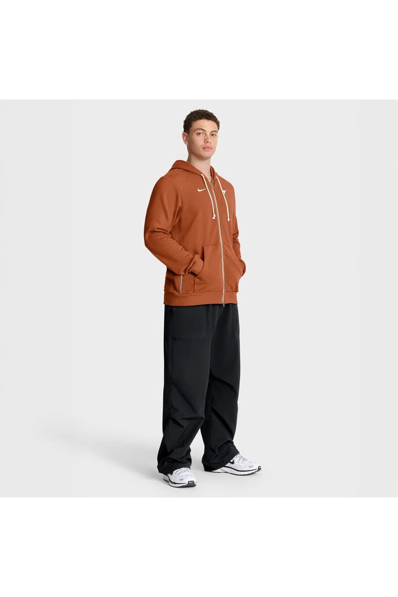 Men's Nike Burnt Orange Texas Longhorns 2025 Sideline Standard Issue Dri-FIT Full-Zip Hoodie, Alternate, color, Burnt Orange