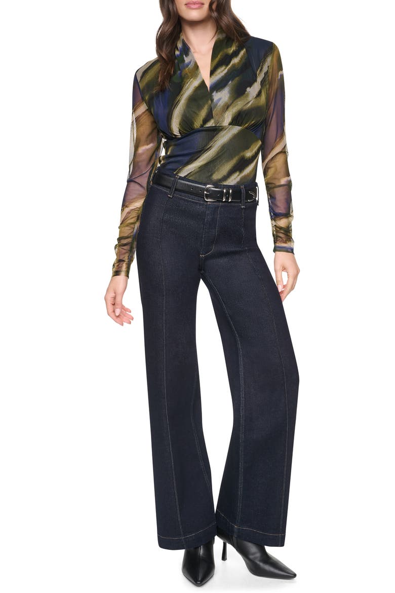 Zebra Print Long Sleeve Mesh Shirt, Alternate, color, BRUSHED