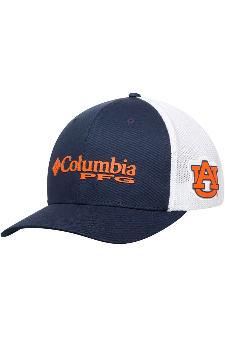 Men's Columbia Navy Auburn Tigers Collegiate PFG Flex Hat, Main, color, Navy