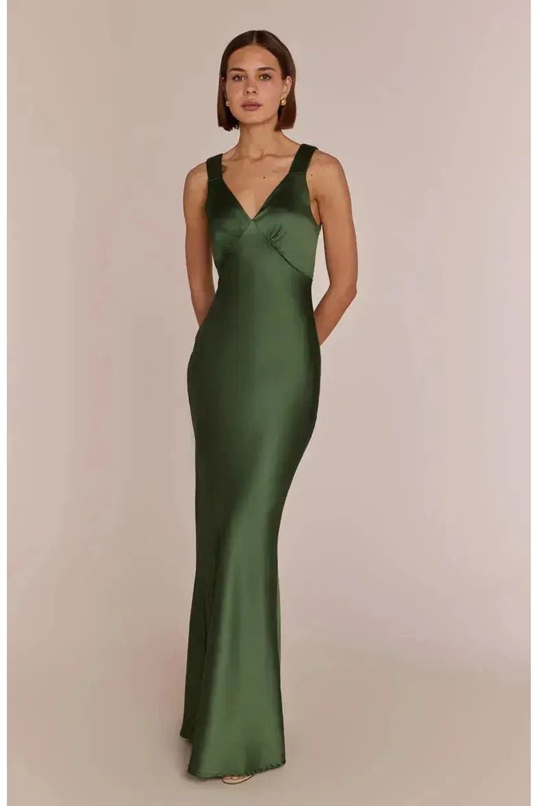 Amelia V-Neck Dress, Main, color, Olive Green