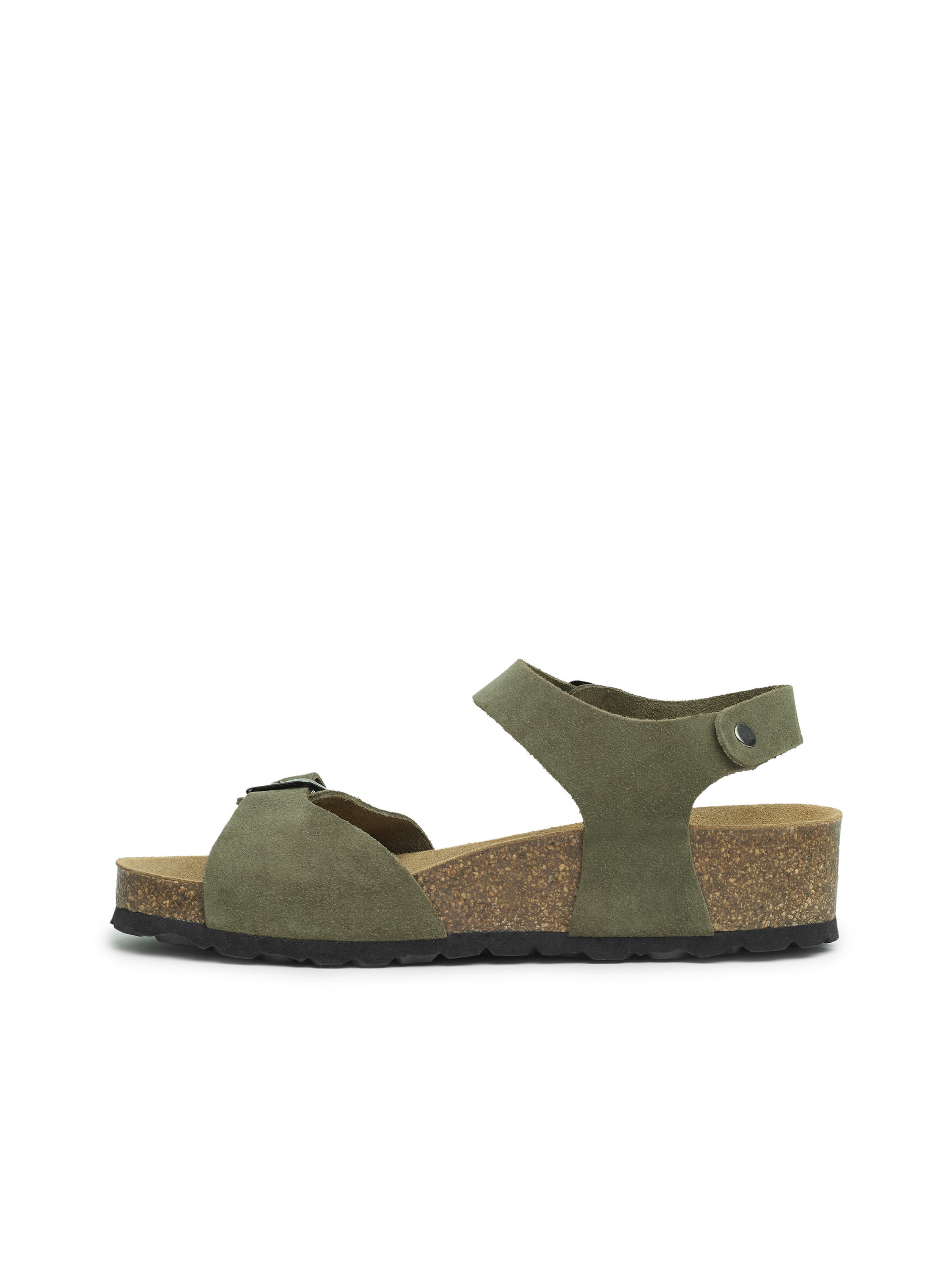 Celtic & Co. Low Wedge Dbl Buckle Sandal, Alternate, color, Olive