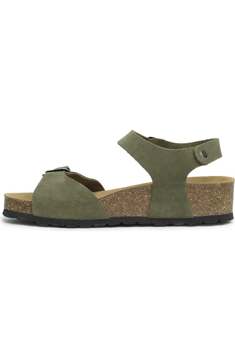 Celtic & Co. Low Wedge Dbl Buckle Sandal, Alternate, color, Olive
