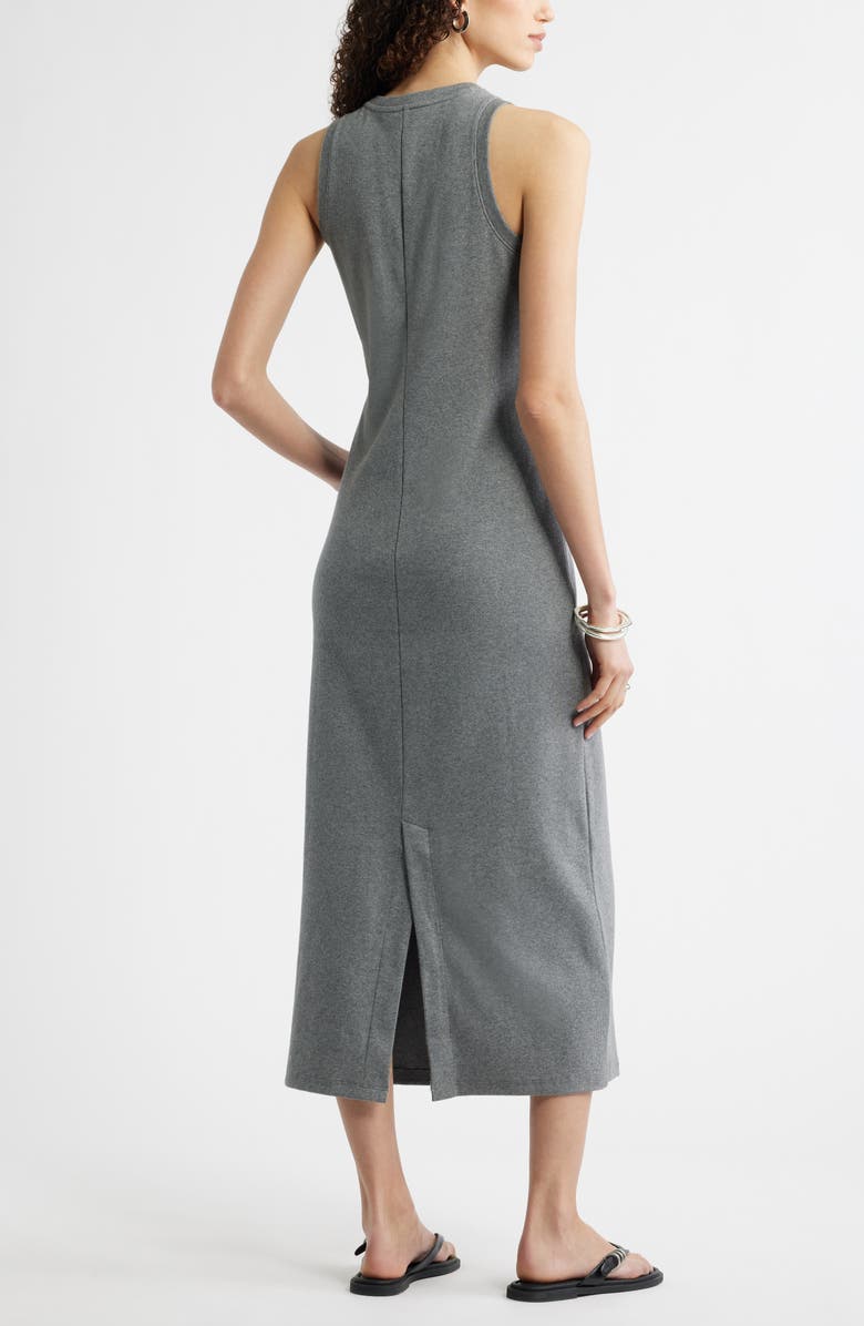 Nordstrom Stretch Cotton Microrib Tank Dress, Alternate, color, Grey Dark Heather