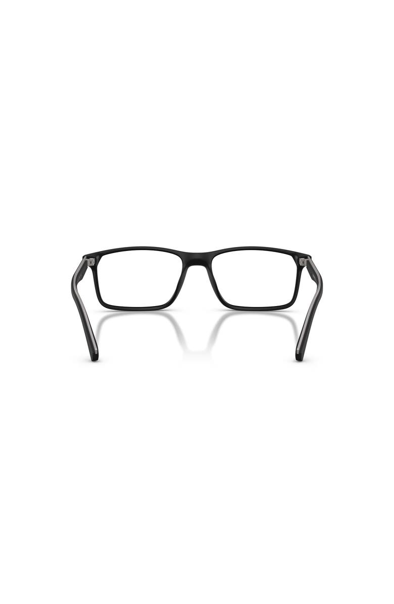 Emporio Armani 56mm Rectangle optical glasses, Alternate, color, Black