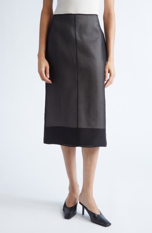 Gia Studios Lucienne Silk Midi Skirt In Black