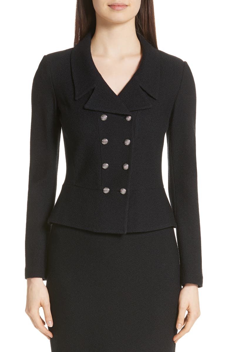 St. John Collection Gail Knit Double Breasted Jacket, Main, color,