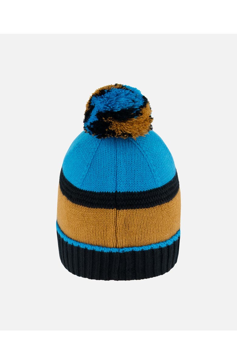 Deux par Deux Boy's Knit Hat Blue, Black And Spice, Alternate, color, Color Block