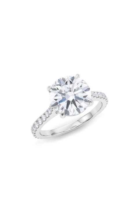 Round Brilliant Cut Pavé Lab Grown Diamond Ring