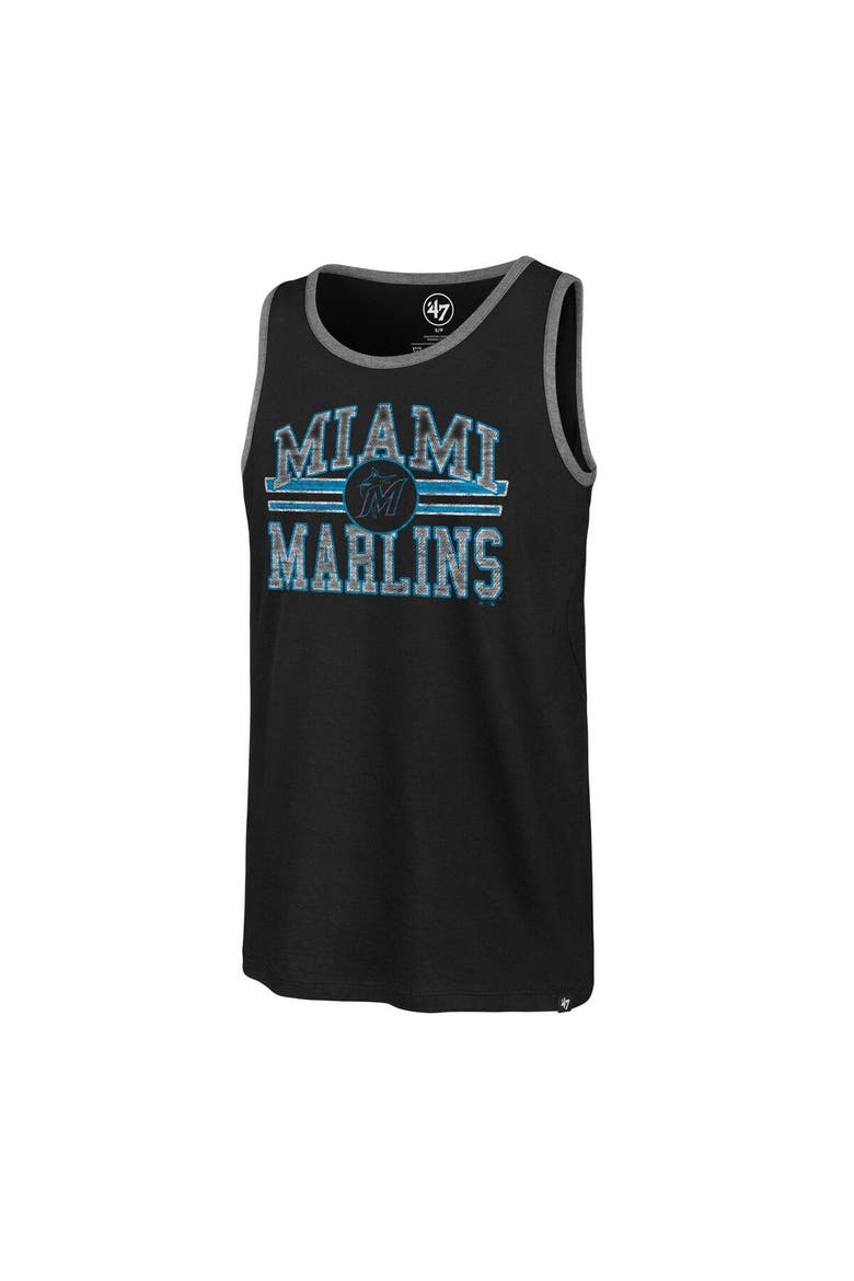 Men's '47 Black Miami Marlins Winger Franklin Tank Top, Alternate, color, Black