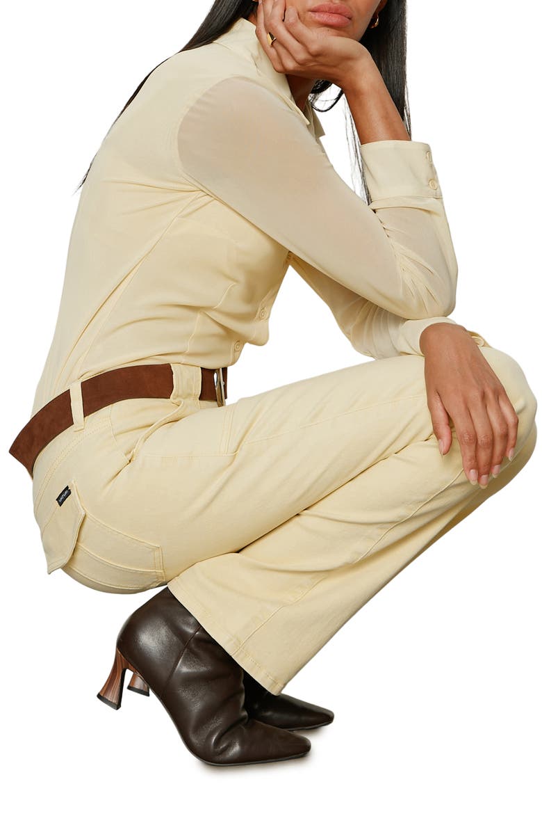 Sanctuary Hayden Utility Bootcut Jeans, Alternate, color, Buttercream White