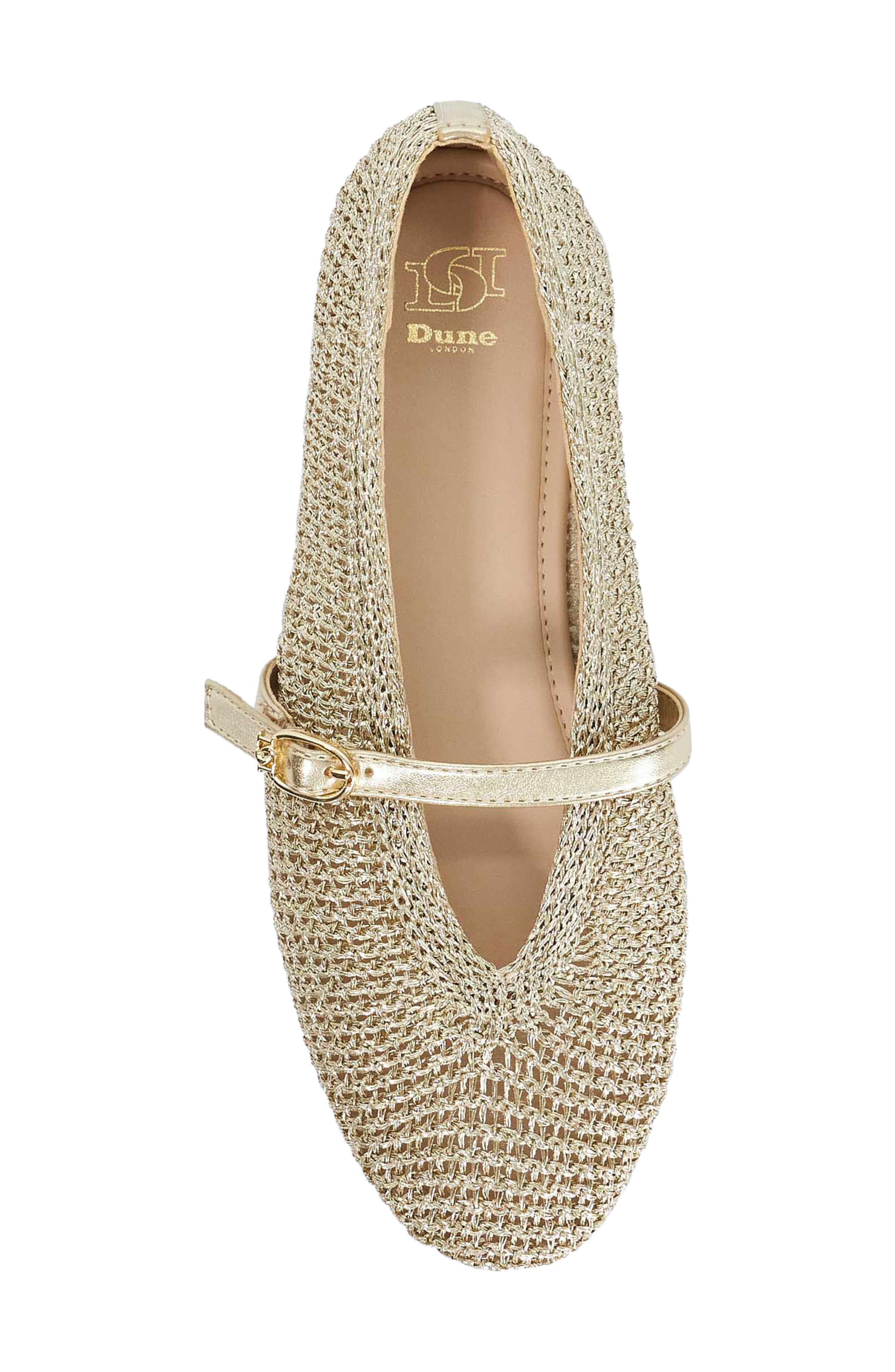Dune London Halmada Mary Jane Flat, Alternate, color, Gold