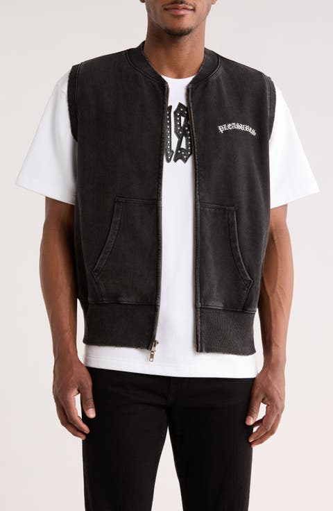 Embroidered Logo Denim Vest