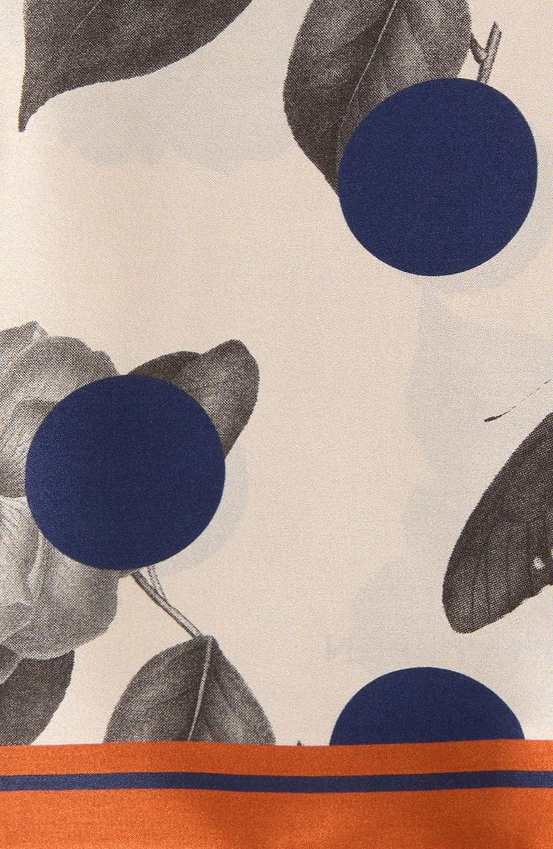 Lost Pattern Noir Floral Silk Pocket Square, Alternate, color, Orange