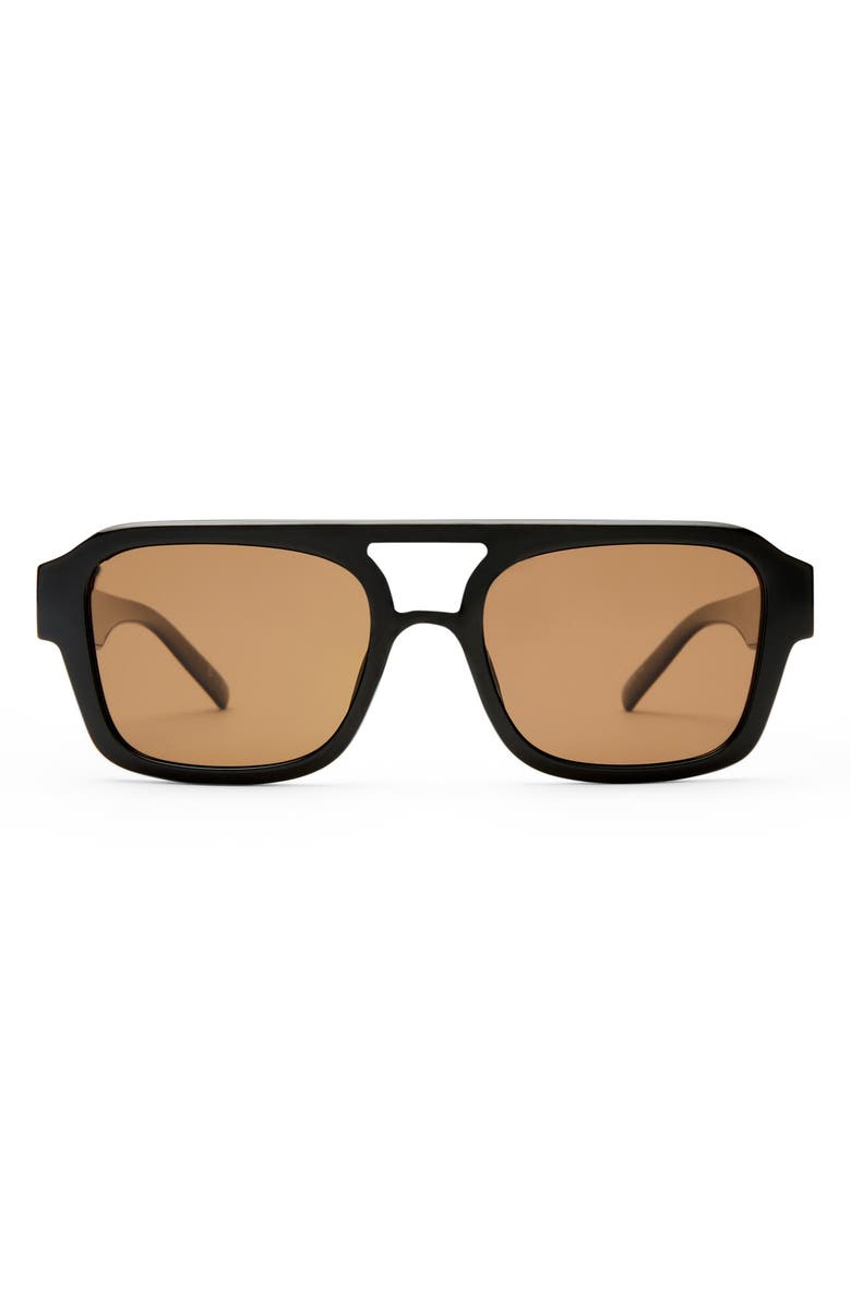 Le Specs Subzero 54mm Polarized Aviator Sunglasses, Main, color, Black / Brown Mono Polarized