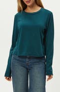Michael Stars Aiko Rolled Edge Long Sleeve Cotton T-Shirt