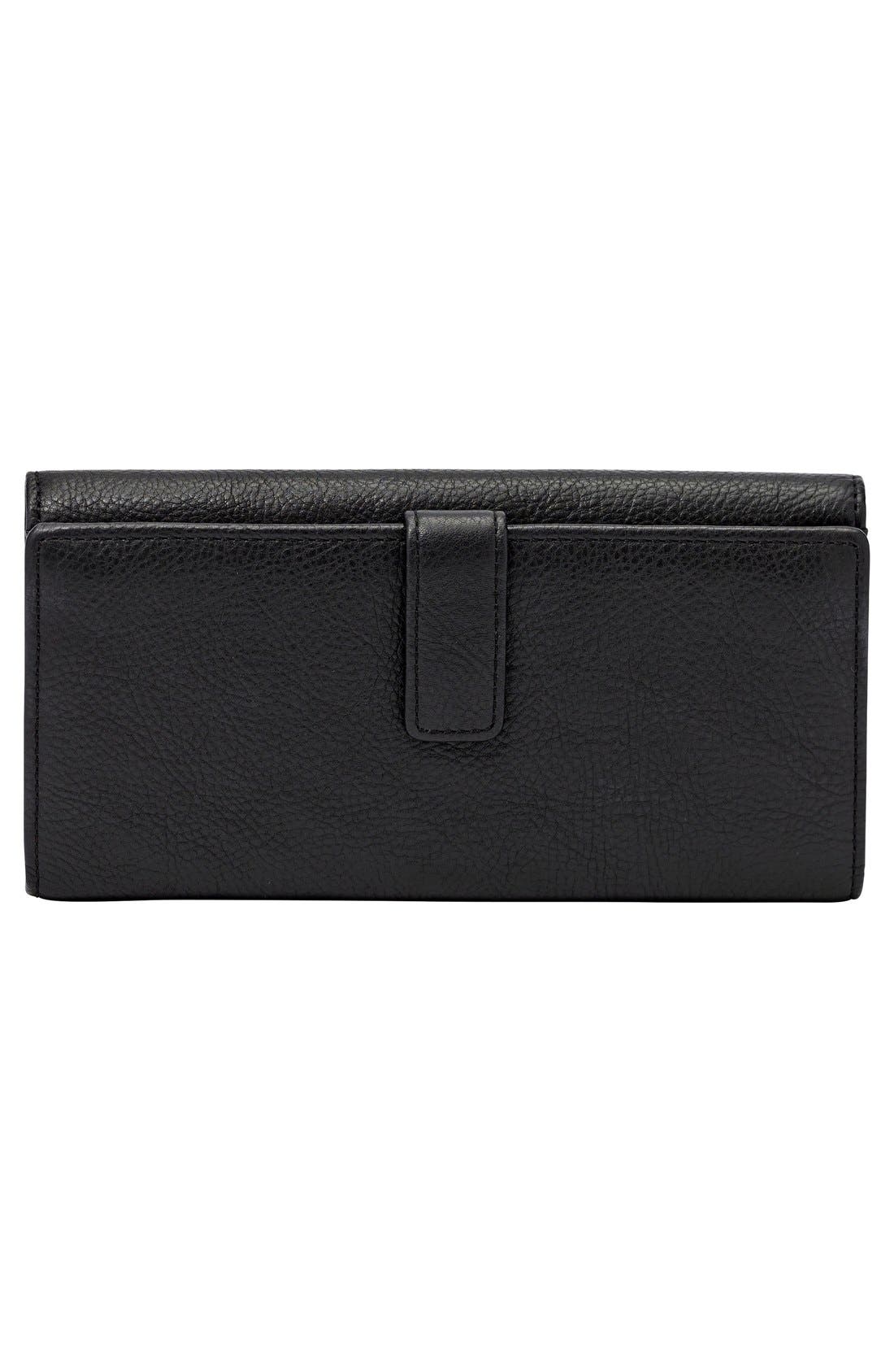 'Knox' Leather Clutch, Alternate, color, BLACK